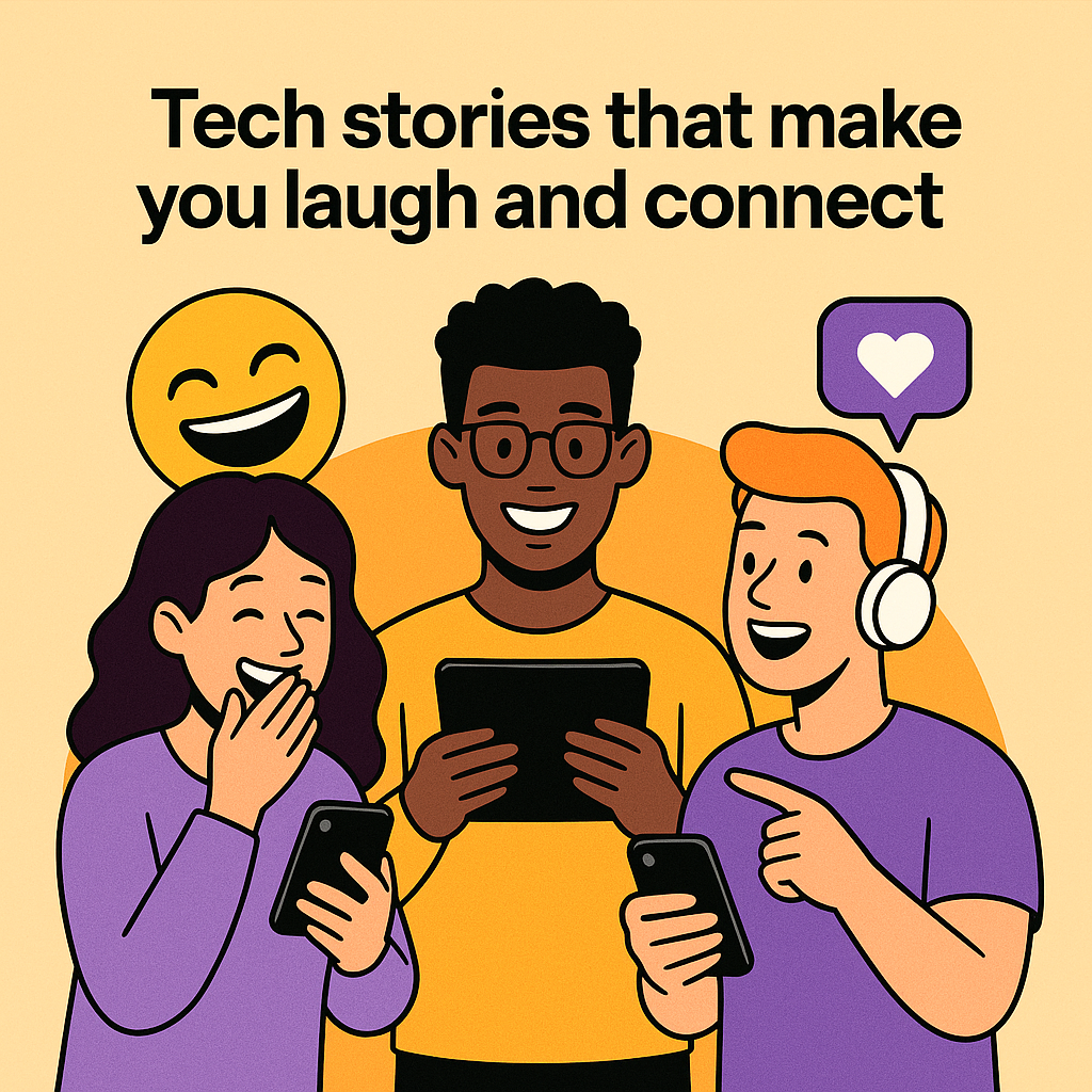 People sharing tech stories that make them laugh and connect